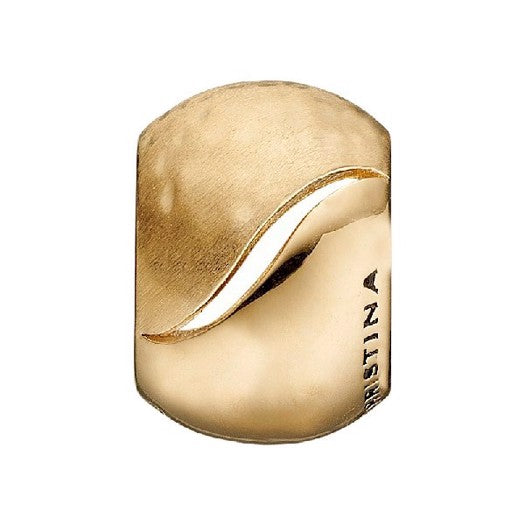 MIX IT charm i forgyldt sterlingsølv fra Christina Jewelry & Watches med mat og blank overflade til læderarmbånd.